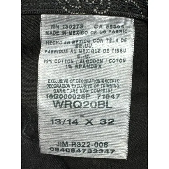 Wrangler Q-Baby Women's Bootcut Black Denim Jeans - Size 13/14x32 (35x32.5) - Picture 5 of 5